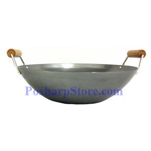 Picture of Double Wood Handle Iron Wok