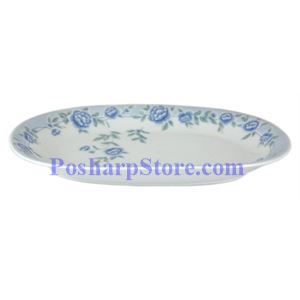 Picture of Cheng‘s White Jade Porcelain 9.5-Inch Blue Peony Rectangle Plate