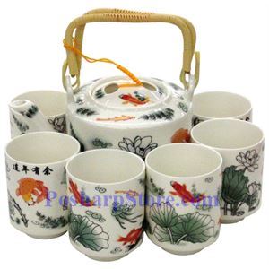 Picture of Ceramic Lotus Teapot Set 