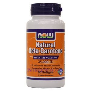 Picture of Now Foods Natural Beta Carotene 25000 IU 90 Softgels
